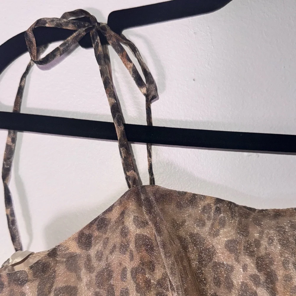 NWT Lush Brown Leopard Print Mini Dress - Picture 6 of 7